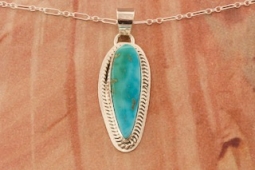 Genuine Kingman Turquoise Sterling Silver Pendant